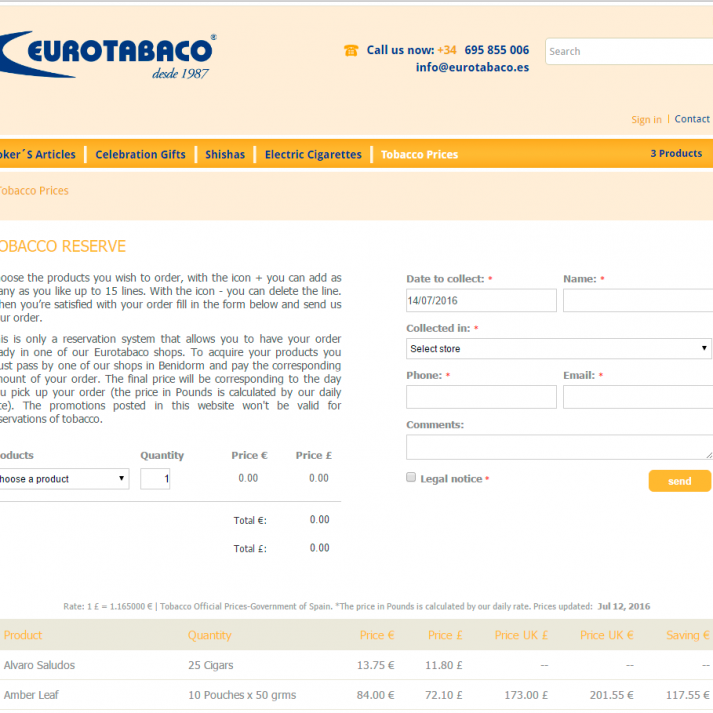 euro tobacco benidorm exchange rate Tobacco prices in Eurotabaco Benidorm - Spain